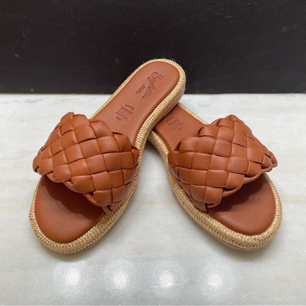 Seychelles Leather Woven Slide Sandal 7.5 NWOT